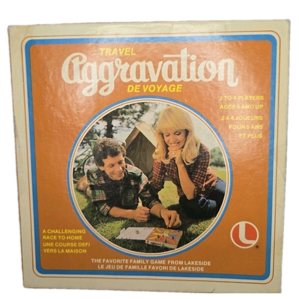 Vintage Travel Aggravation Board Game 1980 Lakeside Complete Retro Family Toy